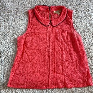 Adorable medium orange & blank fancy tank blouse